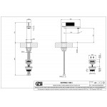 Wash basin tap Deck-mounted material: Brass mixer With push-open waste set Μ size Warm Bronze Brushed PVD, color: Bronze surface: Brushed Deck-mounted