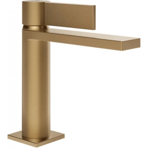 Wash basin tap Deck-mounted material: Brass mixer With push-open waste set Μ size Warm Bronze Brushed PVD, color: Bronze surface: Brushed Deck-mounted