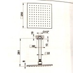 Κεφαλή ντους οροφής 25x25 από ορείχαλκο 1 ροής & βραχίονας 26cm, Warm Bronze Brushed PVD, χρώμα: Μπρονζέ επιφάνεια: Βουρτσισμένη Κεφαλές ντους