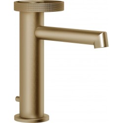 Wash basin tap Deck-mounted material: Brass mixer With push-open waste set Μ size Warm Bronze Brushed PVD, color: Bronze surface: Brushed Deck-mounted