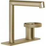 Wash basin tap Deck-mounted L size material: Brass mixer Without waste Warm Bronze Brushed PVD, color: Bronze surface: Brushed Deck-mounted