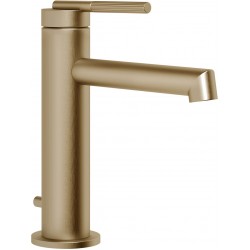 Wash basin tap Deck-mounted material: Brass mixer With push-open waste set Μ size Warm Bronze Brushed PVD, color: Bronze surface: Brushed Deck-mounted