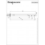 Κεφαλή ντους επίτοιχος τύπος 48cm από ορείχαλκο 1 ροής Brushed Black Chrome, χρώμα: Μαύρο επιφάνεια: Βουρτσισμένη Κεφαλές ντους