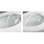 Wall-mounted toilet with shower & toilet seat, style: Wrapover Self-Cleaning smart toilet 57x37,5 surface: Glossy, color: White Wall-mounted shower-toilets Wall-mounted toilet with shower & toilet seat, style: Wrapover Self-Cleaning smart toilet 57x37,5 surface: Glossy, color: White Wall-mounted shower-toilets