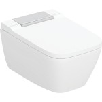 Wall-mounted toilet with shower & toilet seat, style: Wrapover Self-Cleaning smart toilet 57x37,5 surface: Glossy, color: White Wall-mounted shower-toilets Wall-mounted toilet with shower & toilet seat, style: Wrapover Self-Cleaning smart toilet 57x37,5 surface: Glossy, color: White Wall-mounted shower-toilets