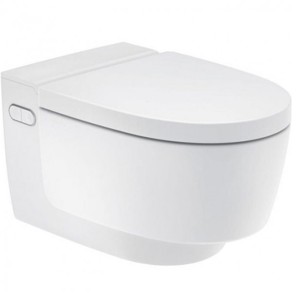 Σετ Λεκάνη επίτοιχη (κρεμαστή) με ντους υψηλής πίεσης + Κάλυμμα Wrapover ηλεκτρονική με αυτοκαθαρισμό KeraTect, με καπάκι Λευκό 59x39,5 επιφάνεια: Γυαλιστερή, χρώμα: Λευκό Επίτοιχες με ντους