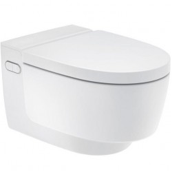 Σετ Λεκάνη επίτοιχη (κρεμαστή) με ντους υψηλής πίεσης + Κάλυμμα Wrapover ηλεκτρονική με αυτοκαθαρισμό KeraTect, με καπάκι Λευκό 59x39,5 επιφάνεια: Γυαλιστερή, χρώμα: Λευκό Επίτοιχες με ντους