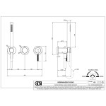 Shower tap Wall-mounted external part 2 way 3 holes material: Brass mixer with hand shower, hose and holder Warm Bronze Brushed PVD, color: Bronze surface: Brushed Wall-mounted - external part
