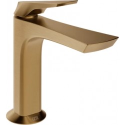 Wash basin tap Deck-mounted material: Brass mixer With push-open waste set Μ size Warm Bronze Brushed PVD, color: Bronze surface: Brushed Deck-mounted