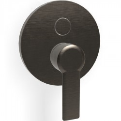 Shower tap Wall-mounted external part 2 way material: Brass mixer With plate without hand shower, hose and holder, color: Black surface: Brushed Wall-mounted - external part