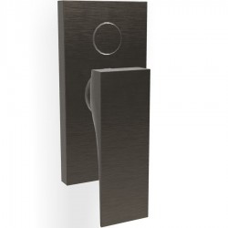 Shower tap Wall-mounted external part 2 way material: Brass mixer With plate without hand shower, hose and holder, color: Black surface: Brushed Wall-mounted - external part