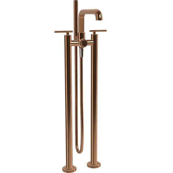 Bathtub tap Floor-standing external part material: Brass, color: Bronze surface: Glossy Floor standing
