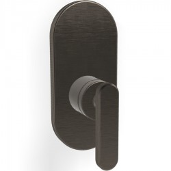 Shower tap Wall-mounted external part 1 way material: Brass mixer With plate without hand shower, hose and holder, color: Black surface: Brushed Wall-mounted - external part