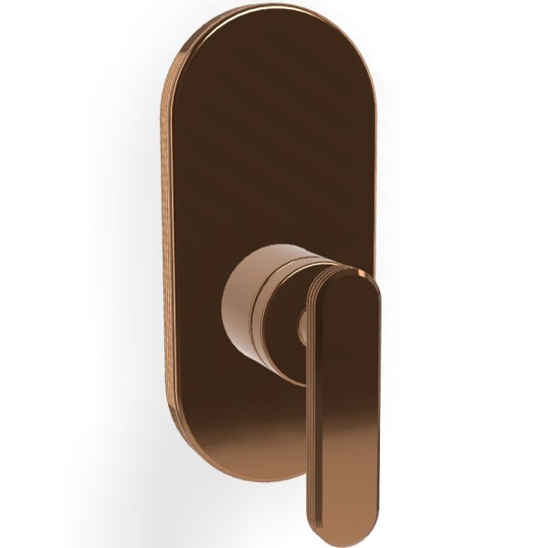Shower tap Wall-mounted external part 1 way material: Brass mixer With plate without hand shower, hose and holder, color: Bronze surface: Glossy Wall-mounted - external part
