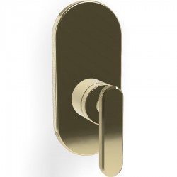 Shower tap Wall-mounted external part 1 way material: Brass mixer With plate without hand shower, hose and holder, color: Gold surface: Glossy Wall-mounted - external part