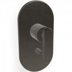 Shower tap Wall-mounted external part 2 way material: Brass mixer With plate without hand shower, hose and holder, color: Black surface: Brushed Wall-mounted - external part