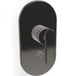 Shower tap Wall-mounted external part 2 way material: Brass mixer With plate without hand shower, hose and holder, color: Black surface: Glossy Wall-mounted - external part