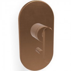 Shower tap Wall-mounted external part 2 way material: Brass mixer With plate without hand shower, hose and holder, color: Bronze surface: Brushed Wall-mounted - external part