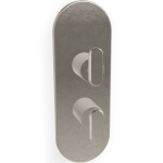 Shower tap Wall-mounted external part 3 way material: Brass mixer With plate without hand shower, hose and holder, color: Chrome surface: Brushed Wall-mounted - external part