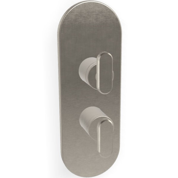 Shower tap Wall-mounted external part 3 way material: Brass mixer With plate without hand shower, hose and holder, color: Chrome surface: Brushed Wall-mounted - external part