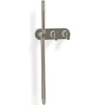 Shower tap Wall-mounted external part 2 way material: Brass thermostatic with hand shower, hose and holder With plate, color: Chrome surface: Brushed Wall-mounted - external part