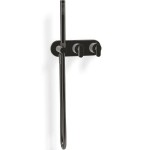 Shower tap Wall-mounted external part 2 way material: Brass thermostatic with hand shower, hose and holder With plate, color: Black surface: Glossy Wall-mounted - external part