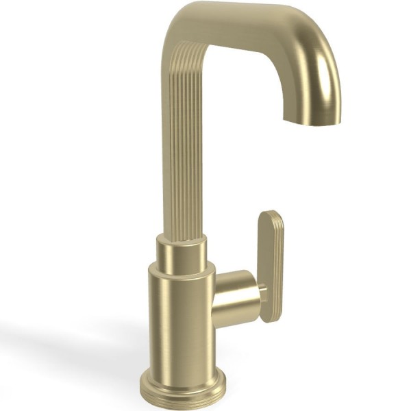 Wash basin tap Deck-mounted L size material: Brass mixer With push-open waste set, color: Gold surface: Brushed Deck-mounted