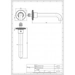 Εκροή (στόμιο) 19,9cm επίτοιχος τύπος από ορείχαλκο μπανιέρας, Champagne, χρώμα: Χρυσό επιφάνεια: Γυαλιστερή Στόμια (ρουξούνια)