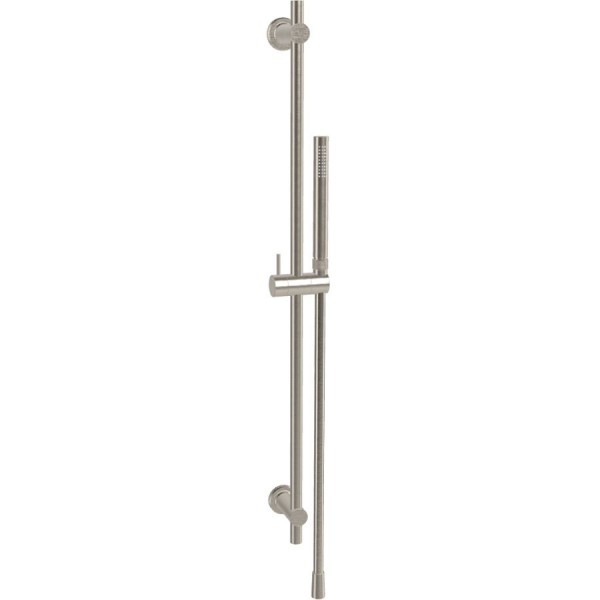 Βέργα ντους 76cm από ορείχαλκο 1,5m, Brushed Nickel με τηλέφωνο & σπιράλ, χρώμα: Χρωμέ επιφάνεια: Βουρτσισμένη Βέργες ντους