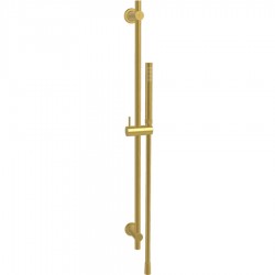 Βέργα ντους 76cm από ορείχαλκο 1,5m, Brushed Gold με τηλέφωνο & σπιράλ, χρώμα: Χρυσό επιφάνεια: Βουρτσισμένη Βέργες ντους