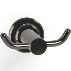 Άγκιστρο από ορείχαλκο διπλό Black Chrome, χρώμα: Μαύρο επιφάνεια: Γυαλιστερή Άγκιστρα