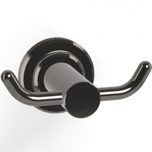 Άγκιστρο από ορείχαλκο διπλό Black Chrome, χρώμα: Μαύρο επιφάνεια: Γυαλιστερή Άγκιστρα