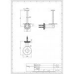 Paper holder vertical material: Brass, color: Black surface: Brushed Toilet paper holders