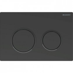 Πλακέτα εντοιχιζόμενου καζανακίου με δακτύλιους σε Μαύρο  γυαλιστερό από ABS διπλής ενέργειας μηχανικά, χρώμα: Μαύρο επιφάνεια: Ματ Πλακέτες