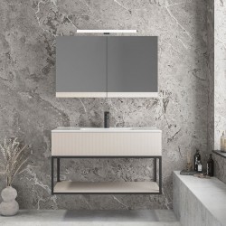 Furniture base without washbasin 99x45x67 material: Wood composite wall mounted, color: Beige Cabinets without wash basin