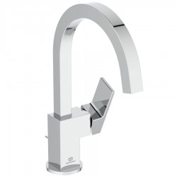 Wash basin tap Deck-mounted L size material: Brass mixer With pop-up waste set Y30,7cm, color: Chrome surface: Glossy Deck-mounted