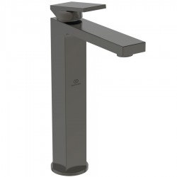 Wash basin tap Deck-mounted for free-standing washbasin material: Brass mixer Without waste, color: Grey surface: Brushed Deck-mounted