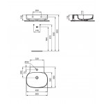 Washbasin Wall-mounted 50x48x13,5 With 1 bowl With hole in the middle Without overflow material: Porcelain, color: White surface: Glossy Wall-mounted