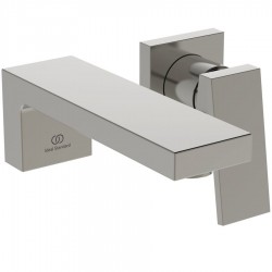 Wash basin tap Wall-mounted - external part 2 holes mixer Without waste, color: Chrome material: Brass surface: Brushed Wall-mounted - external part