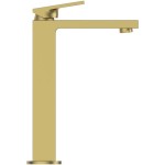 Wash basin tap Deck-mounted for free-standing washbasin material: Brass mixer Without waste, color: Gold surface: Brushed Deck-mounted
