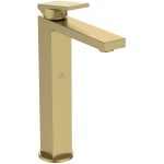 Wash basin tap Deck-mounted for free-standing washbasin material: Brass mixer Without waste, color: Gold surface: Brushed Deck-mounted
