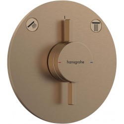 Shower tap Wall-mounted external part 2 way material: Brass mixer With plate without hand shower, hose and holder, color: Bronze surface: Brushed Wall-mounted - external part