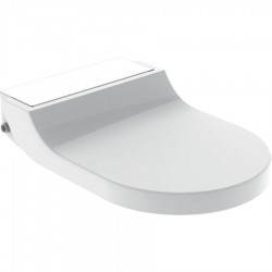 Κάλυμμα λεκάνης με ντους soft closing με καπάκι White Glass, χρώμα: Λευκό Καλύμματα με ντους