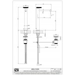Μπαταρία νιπτήρος επικαθήμενη αναμεικτική από ορείχαλκο για νιπτήρα ελεύθερης τοποθέτησης με βαλβίδα pop-up  Y31,8cm, με προβολή ρουξουνιού 17,4cm, Black Metal Brushed PVD, χρώμα: Μαύρο επιφάνεια: Βουρτσισμένη Επικαθήμενες
