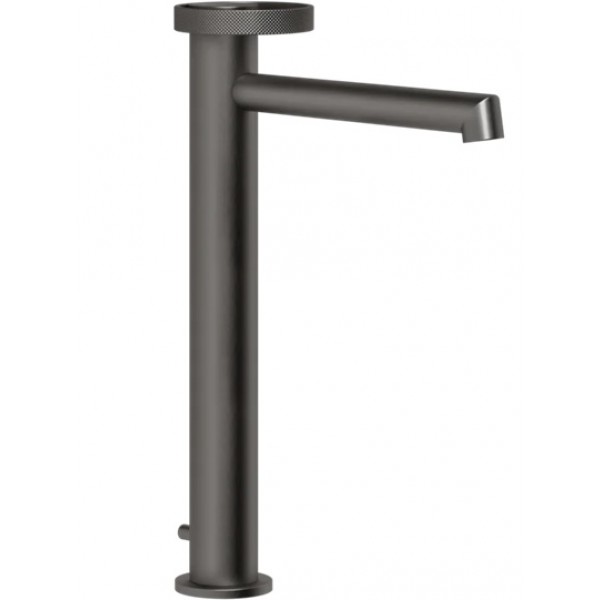 Μπαταρία νιπτήρος επικαθήμενη αναμεικτική από ορείχαλκο για νιπτήρα ελεύθερης τοποθέτησης με βαλβίδα pop-up  Y31,8cm, με προβολή ρουξουνιού 17,4cm, Black Metal Brushed PVD, χρώμα: Μαύρο επιφάνεια: Βουρτσισμένη Επικαθήμενες