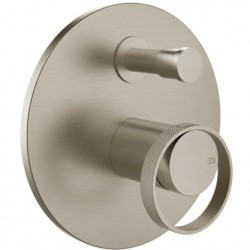 Shower tap Wall-mounted external part 2 way material: Brass mixer With plate without hand shower, hose and holder, color: Chrome surface: Brushed Wall-mounted - external part