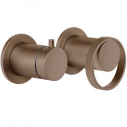 Shower tap Wall-mounted external part 2 holes 2 way material: Brass mixer without hand shower, hose and holder, color: Bronze surface: Brushed Wall-mounted - external part