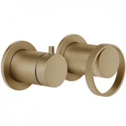 Shower tap Wall-mounted external part 2 holes 2 way material: Brass mixer without hand shower, hose and holder, color: Bronze surface: Brushed Wall-mounted - external part