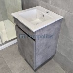 Furniture base without washbasin 39x40x60 material: Wood composite wall mounted, color: Grey Cabinets without wash basin
