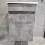 Furniture base without washbasin 39x40x60 material: Wood composite wall mounted, color: Grey Cabinets without wash basin